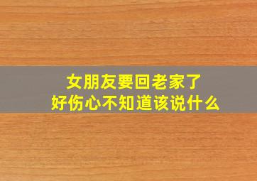 女朋友要回老家了 好伤心不知道该说什么